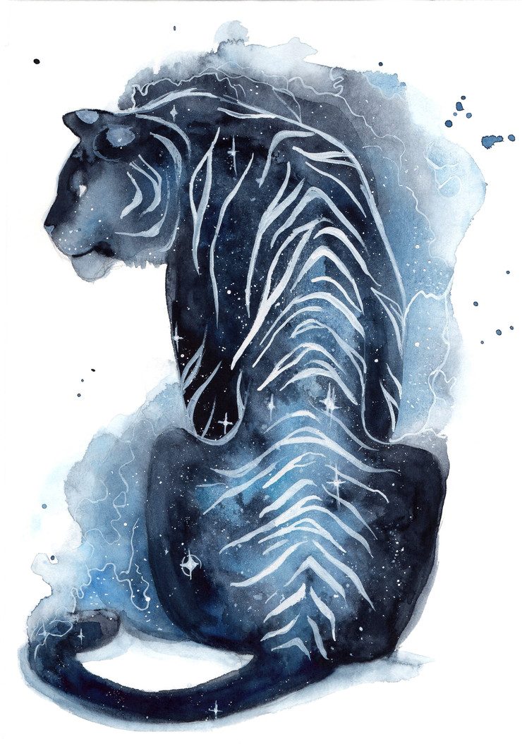 Stunning Watercolor Galaxy Animals by ThreeLeaves