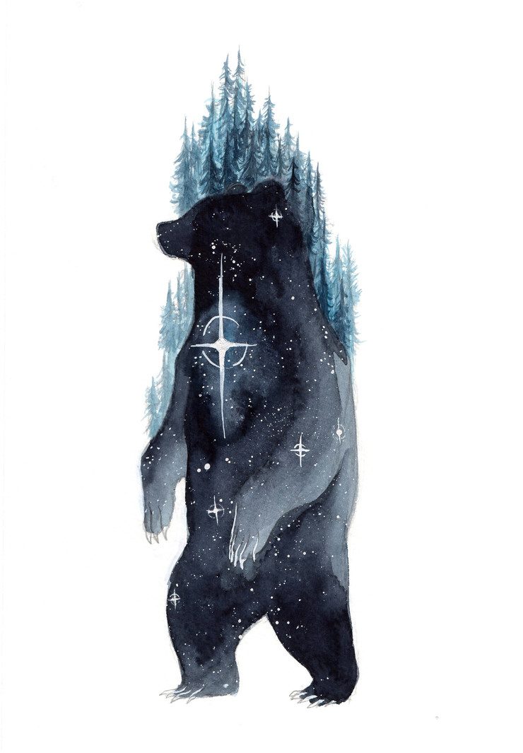 Stunning Watercolor Galaxy Animals by ThreeLeaves