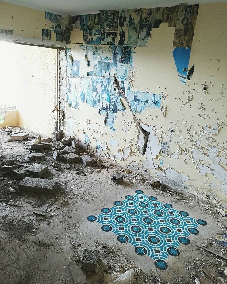 Colorful Geometric Patterns on the Floors Of Abandoned Buildings by Javier de Riba