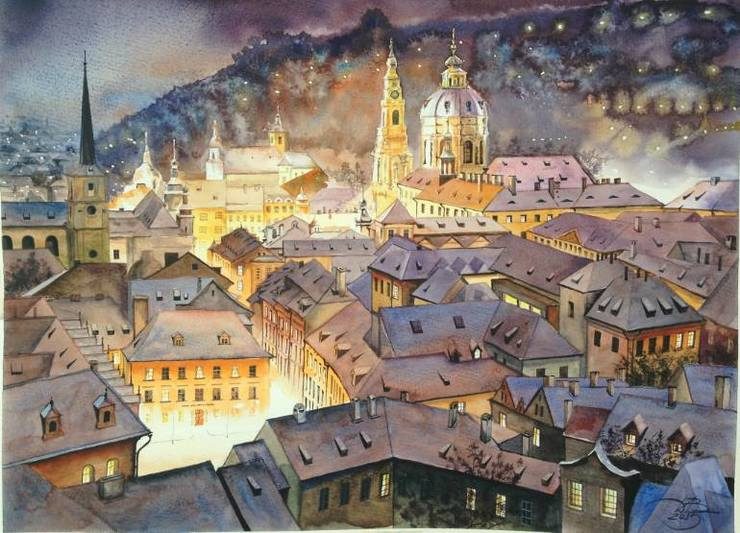 European Cityscape Watercolor Paintings by Igor Dubovoy