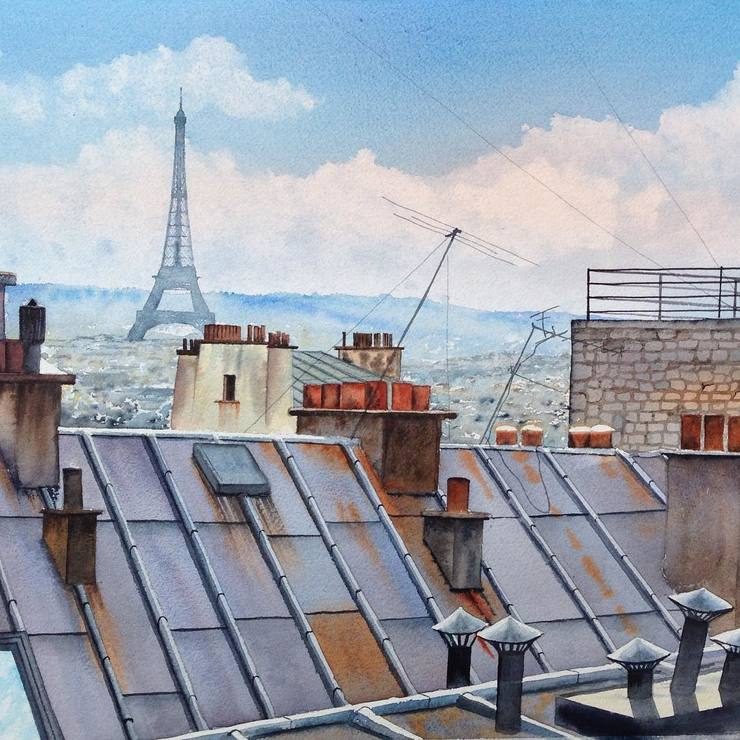 European Cityscape Watercolor Paintings by Igor Dubovoy