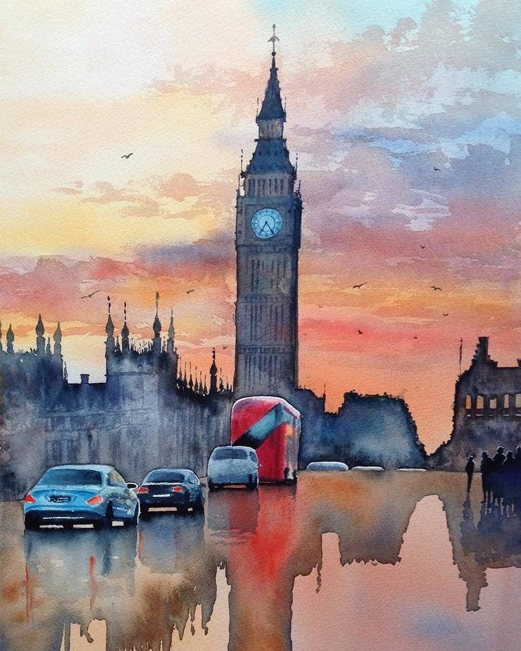 European Cityscape Watercolor Paintings by Igor Dubovoy